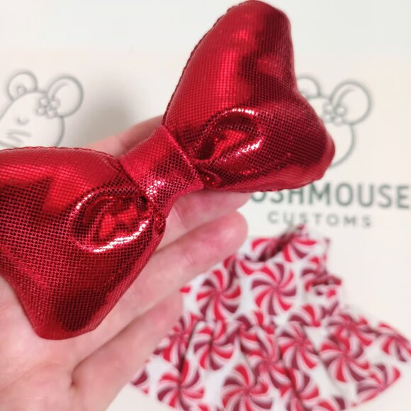 Holiday Christmas Candy Custom Dress And Bow For Labubu - Picture 5 of 5